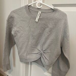 Anthropologie Gray Twist Detail Sweater